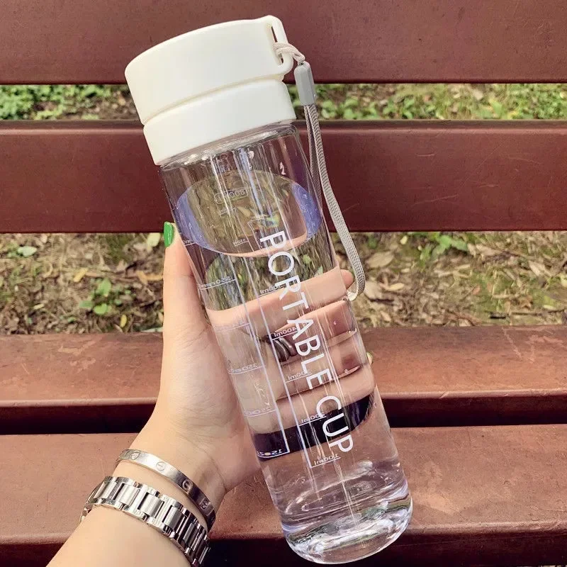 800ML Portable Large Capacity Water Cup Plastic Cup Travel Outdoor Sports Leakage Sealing Water Bottle Frosted Plastic Cup: Yellow