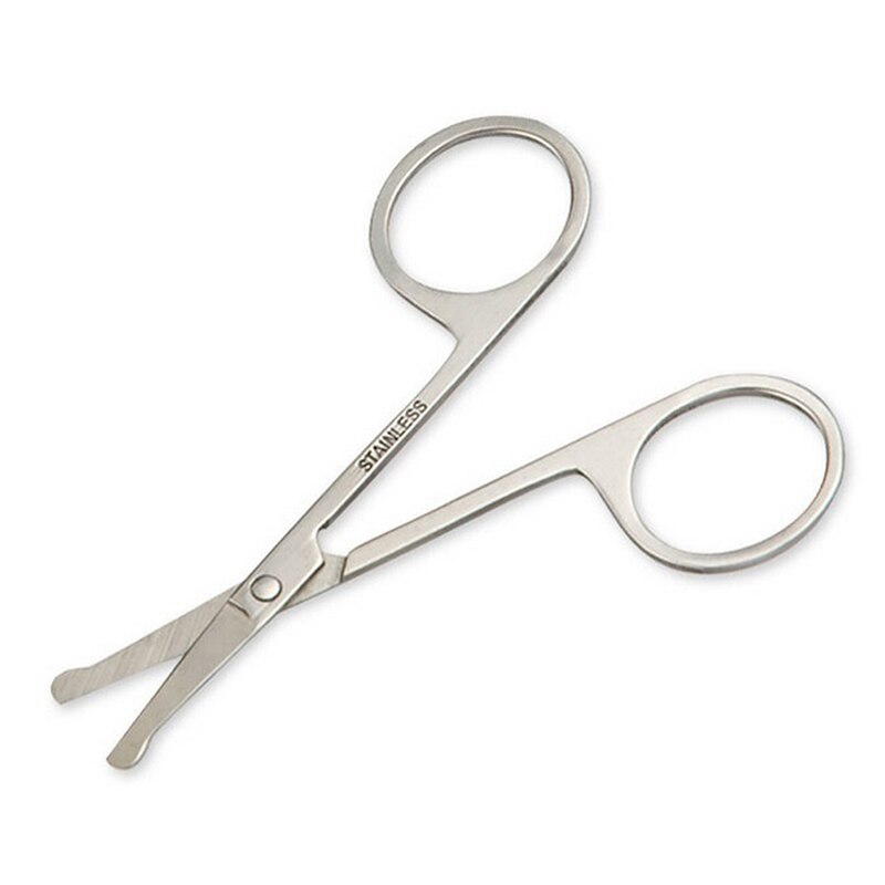 Round Safety Stainless Steel Scissors Eyebrow Nose Hair Cut Trimming Tweezers Eyebrow Scissor Small Clipper