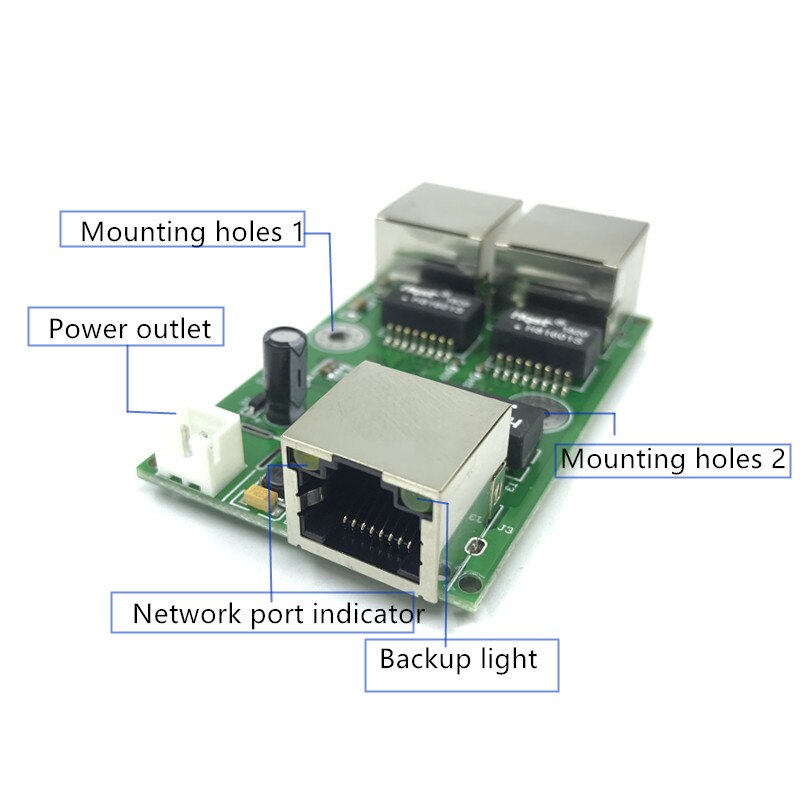 A Basso Costo di Cablaggio di Rete Scatola di Conversione Dei Dati di Estensione a Distanza Mini Ethernet 3 Porte 10/100Mbps con RJ45 interruttore Della Luce Modulo