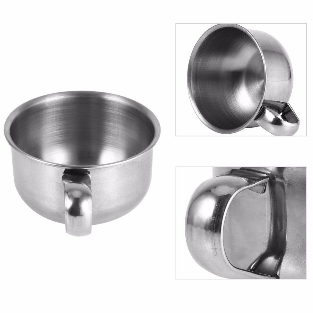 1Pc Stainless Steel Metal Shaving Soap Mug Bowl Cup Shaver Razor Cleansing Foam Tool For Man