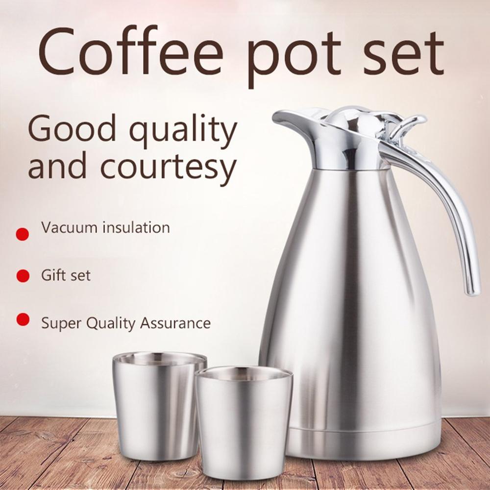 Stainless Steel Insulation Pot Set European Vacuum Coffee Pot Box Water Cup Home Silica Gel Family Kettle
