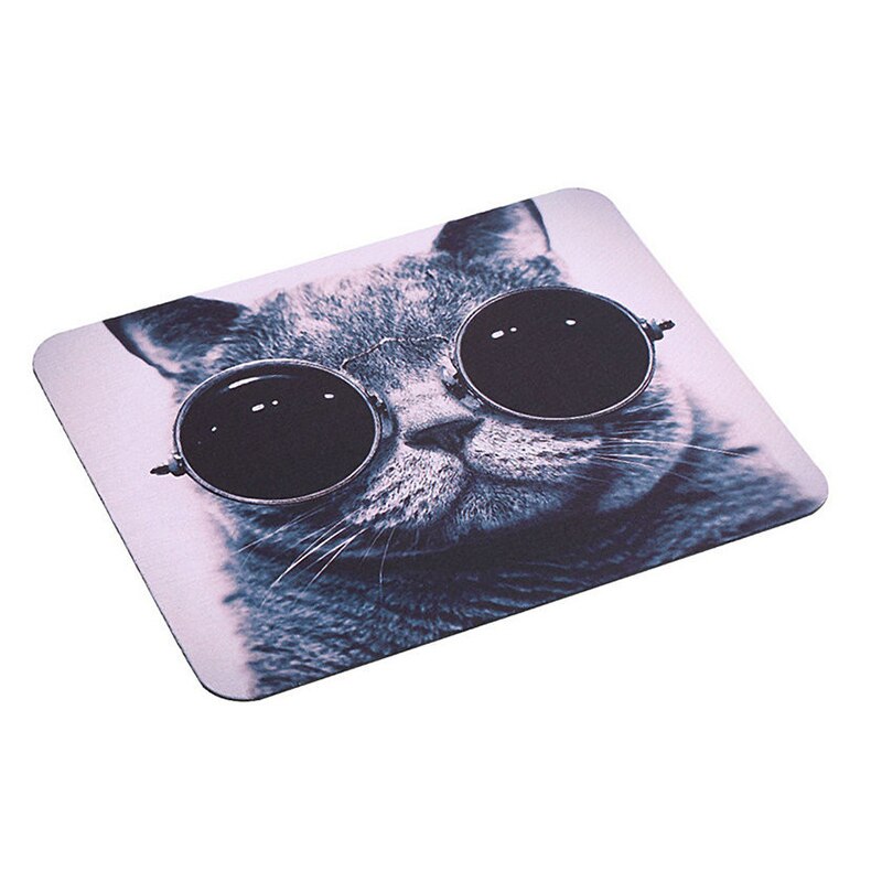 Tapis de souris mignon lunettes de soleil chat image anti-dérapant Portable confortable ordinateur Portable tapis de souris tapis de souris en caoutchouc tapis de souris pour souris optique: Default Title