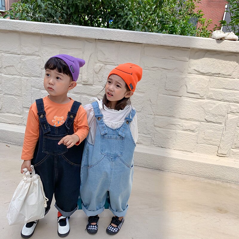 2020 autunno Nuovo Arrivo Delle Ragazze di Modo Denim Caot Bambini Tute E Salopette Del Bambino Della Tuta Della Ragazza