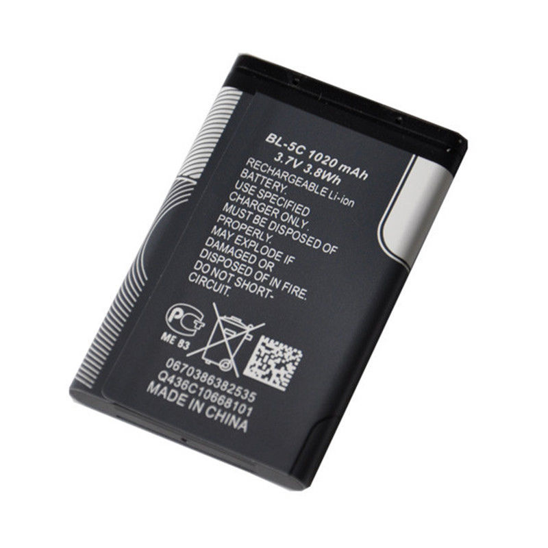 Original 3.7V 1020mAh BL-5C Li-ion Battery For Nokia 2610 2600 2300 6230 6630 phone speaker MP3 player Universal battery