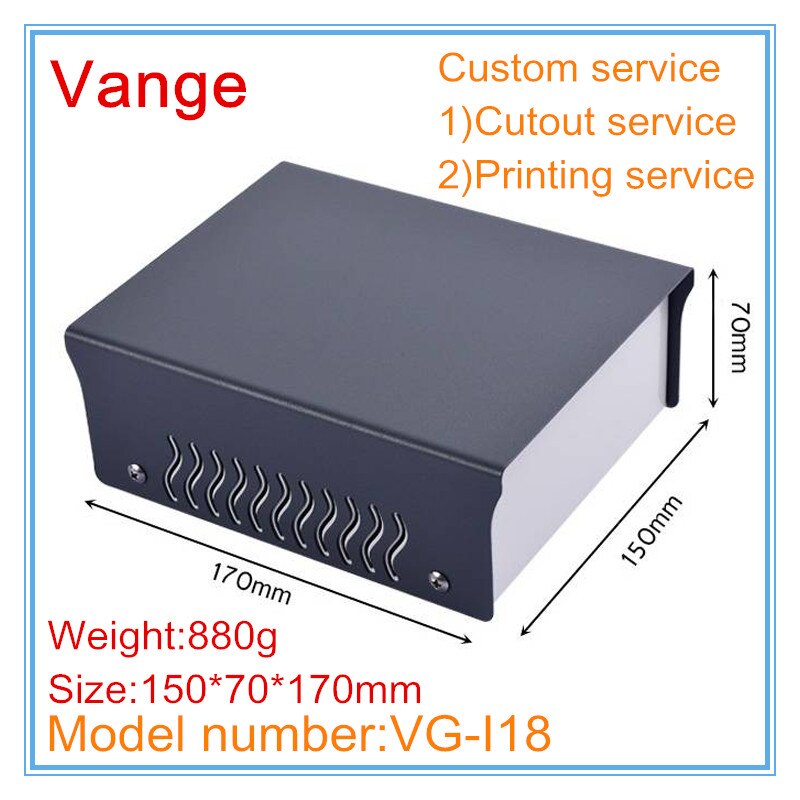 1 Stks/partij Professionele Elektronica Project Gevallen 150*70*170Mm Iron Metalen Instrument Behuizing Dozen Diy Voor Power supply Apparaat