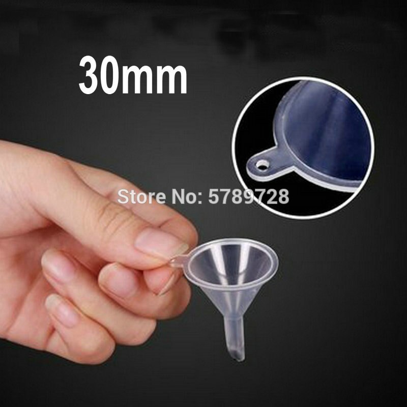 Mini embudo cónico de plástico de 30mm de diámetro, embudos de aceite líquido de boca pequeña, suministros de laboratorio, herramientas, suministros experimentales escolares, 10 Uds.