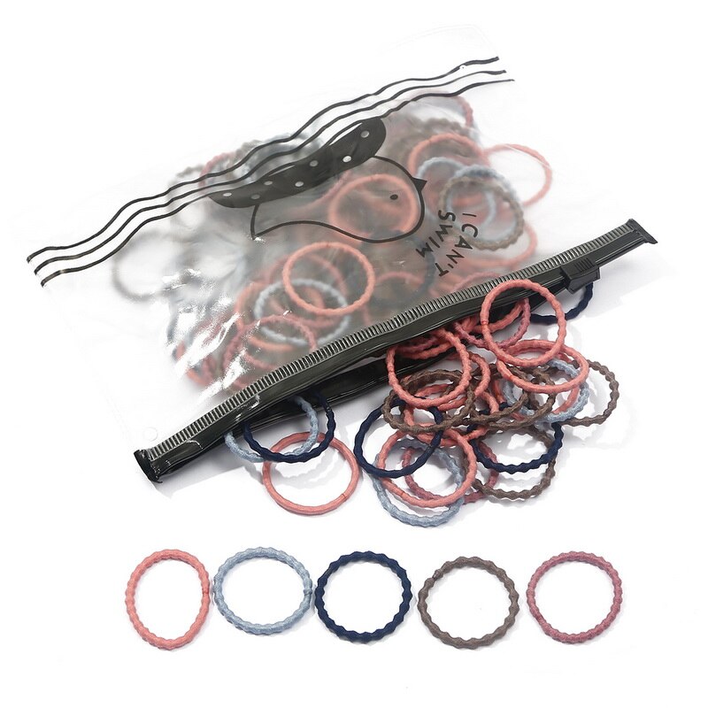 100 pièces/sac fille cheveux anneaux cheveux accessoires queue de cheval en caoutchouc cheveux corde haute élastique cheveux corde Braider tête corde pour les filles: 09