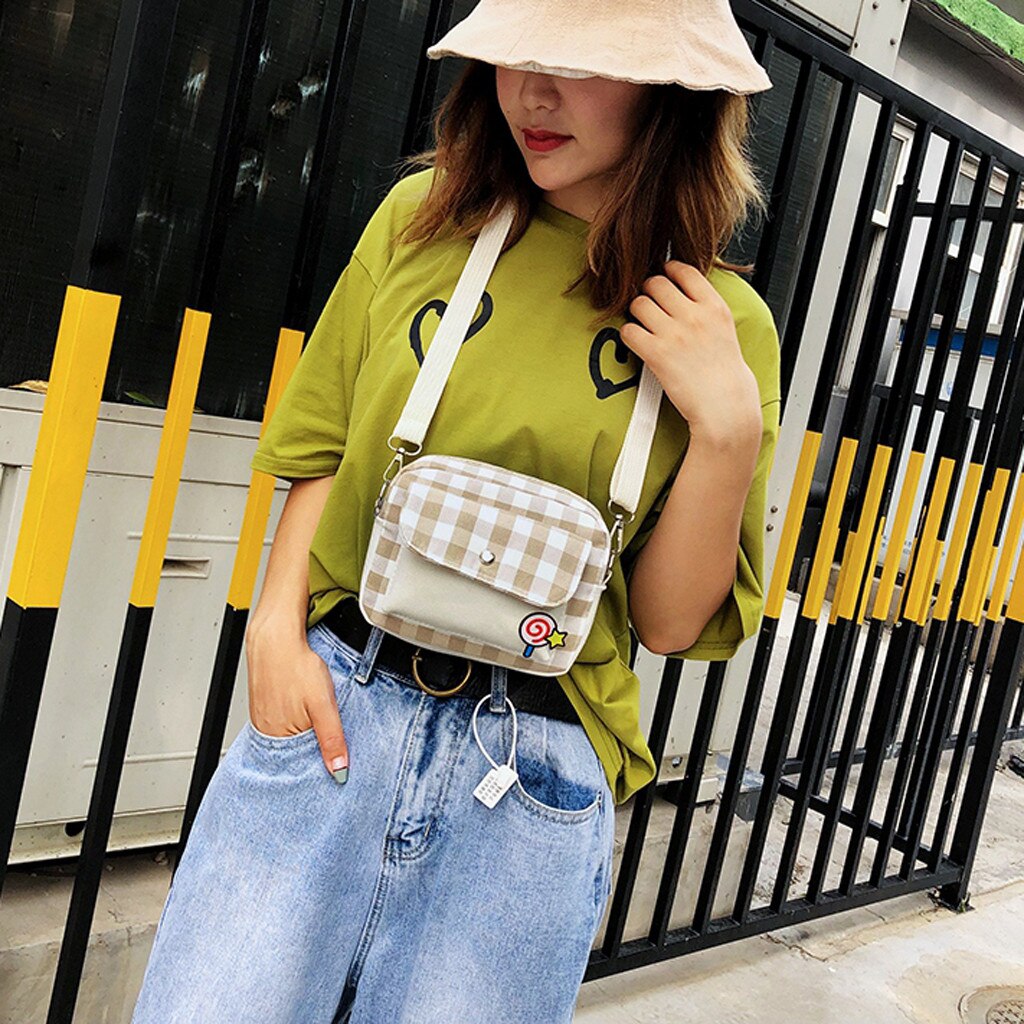 Dames schoudertas contrasterende kleur gesp canvas crossbody tassen rooster dame messenger bag handtassen van leer vrouw #yj
