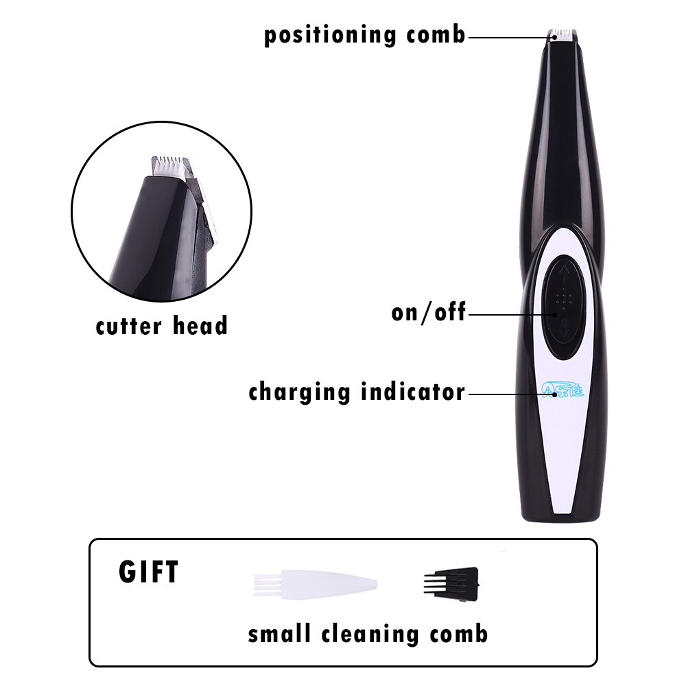 Hundefod hårtrimmer hund øre hårklipper/ elektrisk saks mini kæledyr bærbar klippemaskine til hunde/kat usb genopladelig