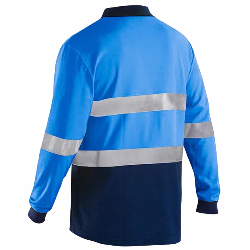 Langermet sikkerhetsskjorte til menn, refleksskjorte med høy reflekseffekt, stor xxxl