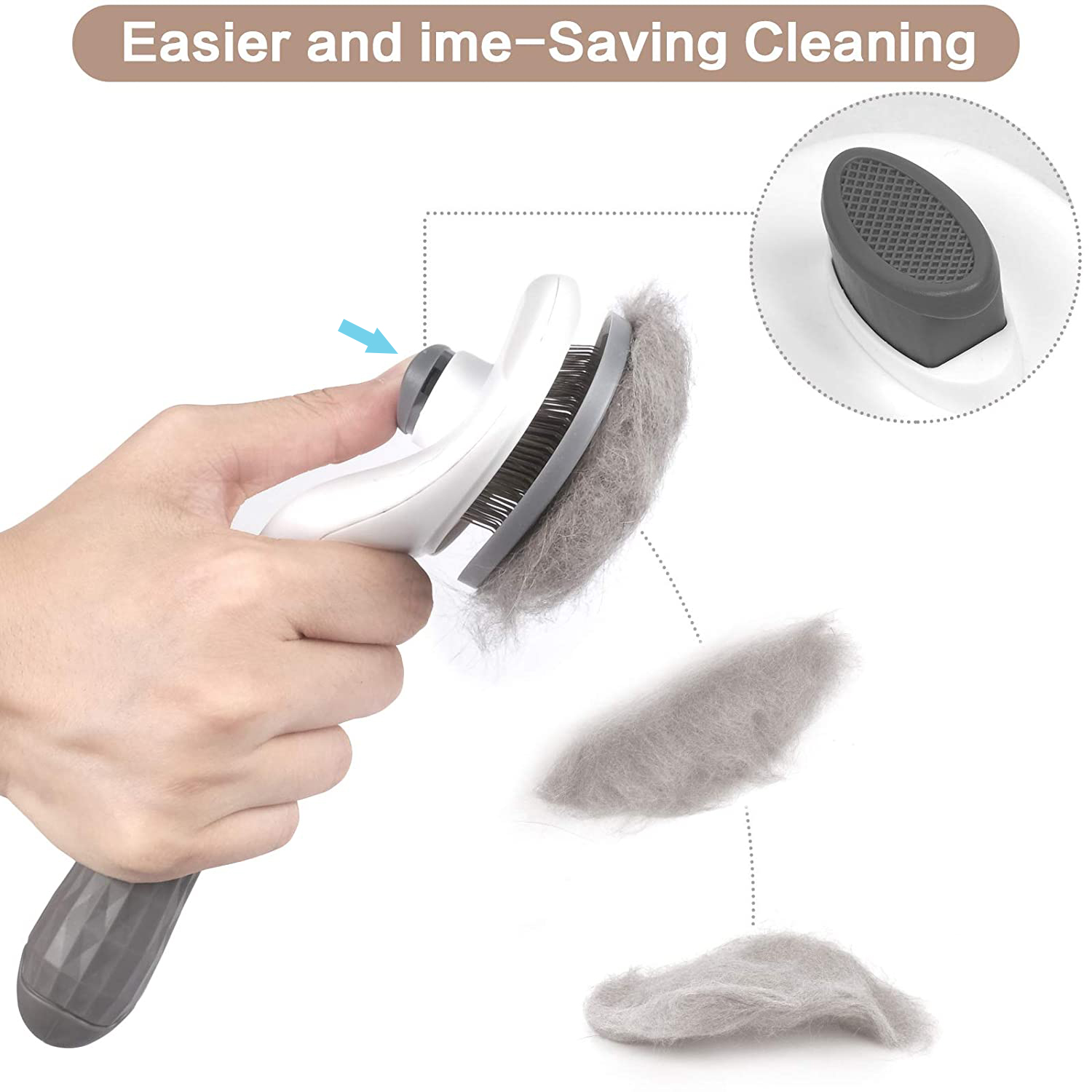 Cepillo removedor de pelo para perros y gatos, peines automáticos para el cuidado de mascotas, peine antipulgas de , suministros para gatos