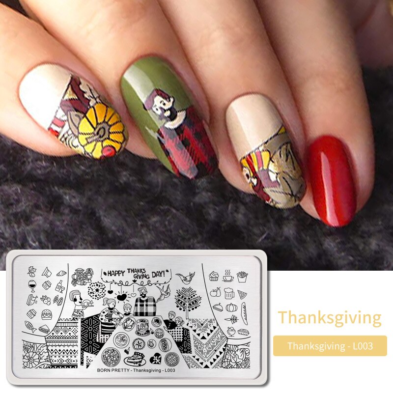 Noël saint valentin Halloween thème ongles estampage plaques timbre plaque modèle Nail Art arbre flocon de neige coeur Image: BP-T-L003