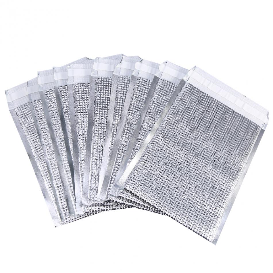 10 Stks/set Aluminiumfolie Geïsoleerde Voedsel Opbergtas Winter Warm Houden Outdoor Picknick Tas Thermische Koeler Fast Food Snack Bag