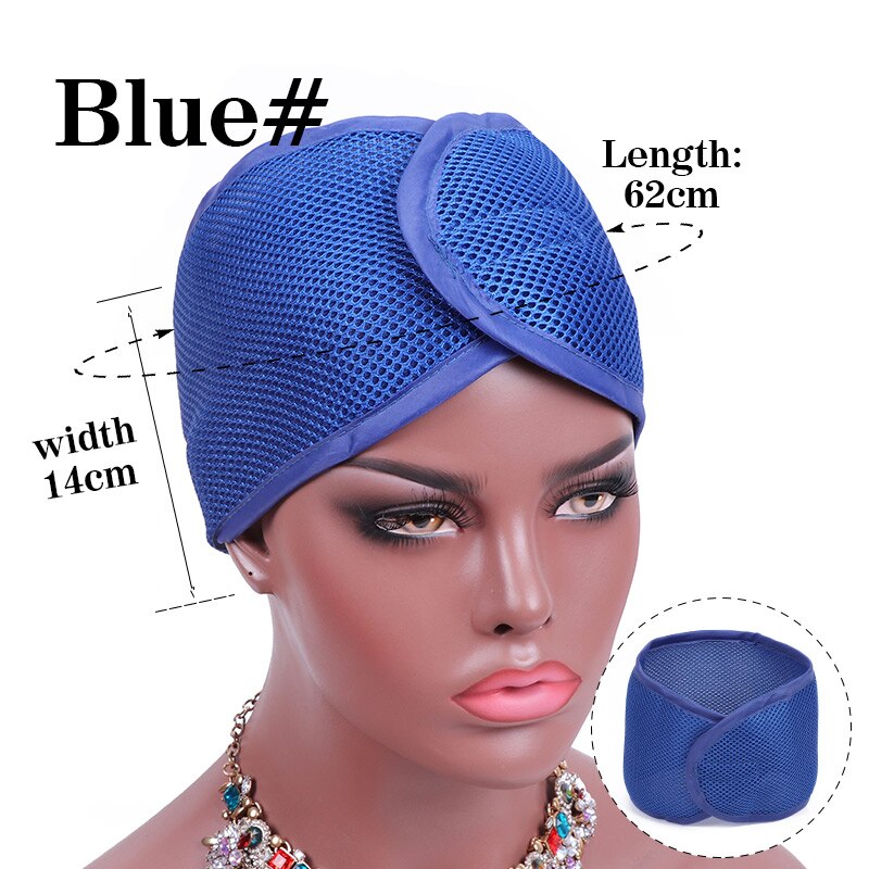 Nunify U Part Wig Cap Hair Net Elastic For Making Mesh Cap Swiss Lace Black Spandex Easier Sew Hair Stretchable Weaving Cap: Blue