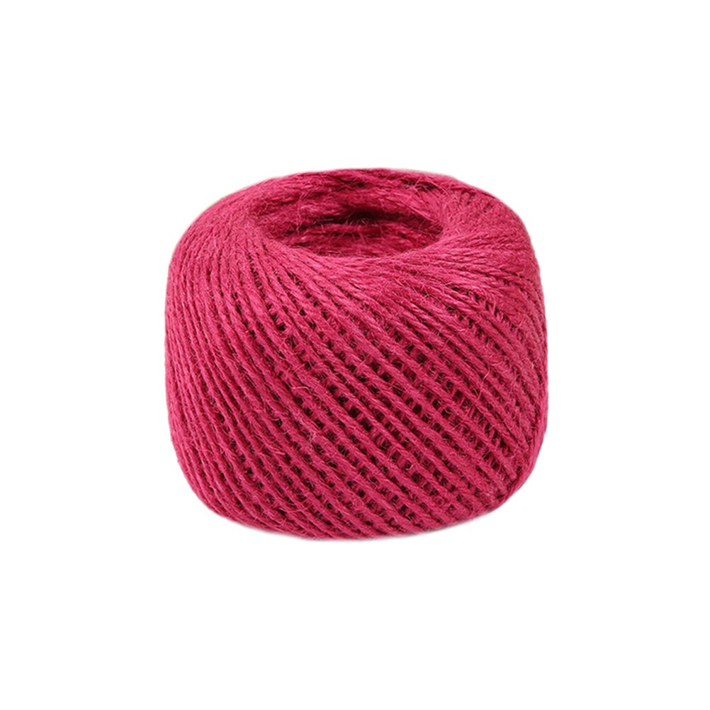 50 M/rouleau Jute ficelle naturel Sisal 2mm étiquettes rustiques envelopper mariage décoration artisanat corde corde cordon événements emballage: Rose Red