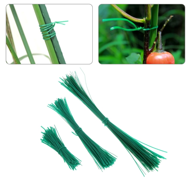 100 Pcs Tuin Gecoat Twist Draad String Tie Plant Ondersteuning Plastic Band Cables-M20