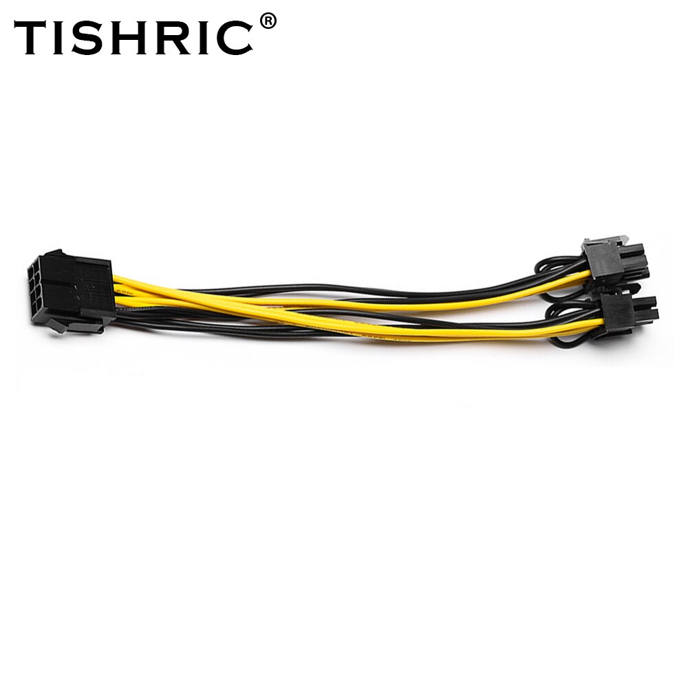 Tishric Pcie 8 Pin Naar Dual Pcie 6 + 2 Pin Power Cable Pci Express Voor Mijnbouw Rig Moederbord Grafische pci-E Gpu Power Datakabel