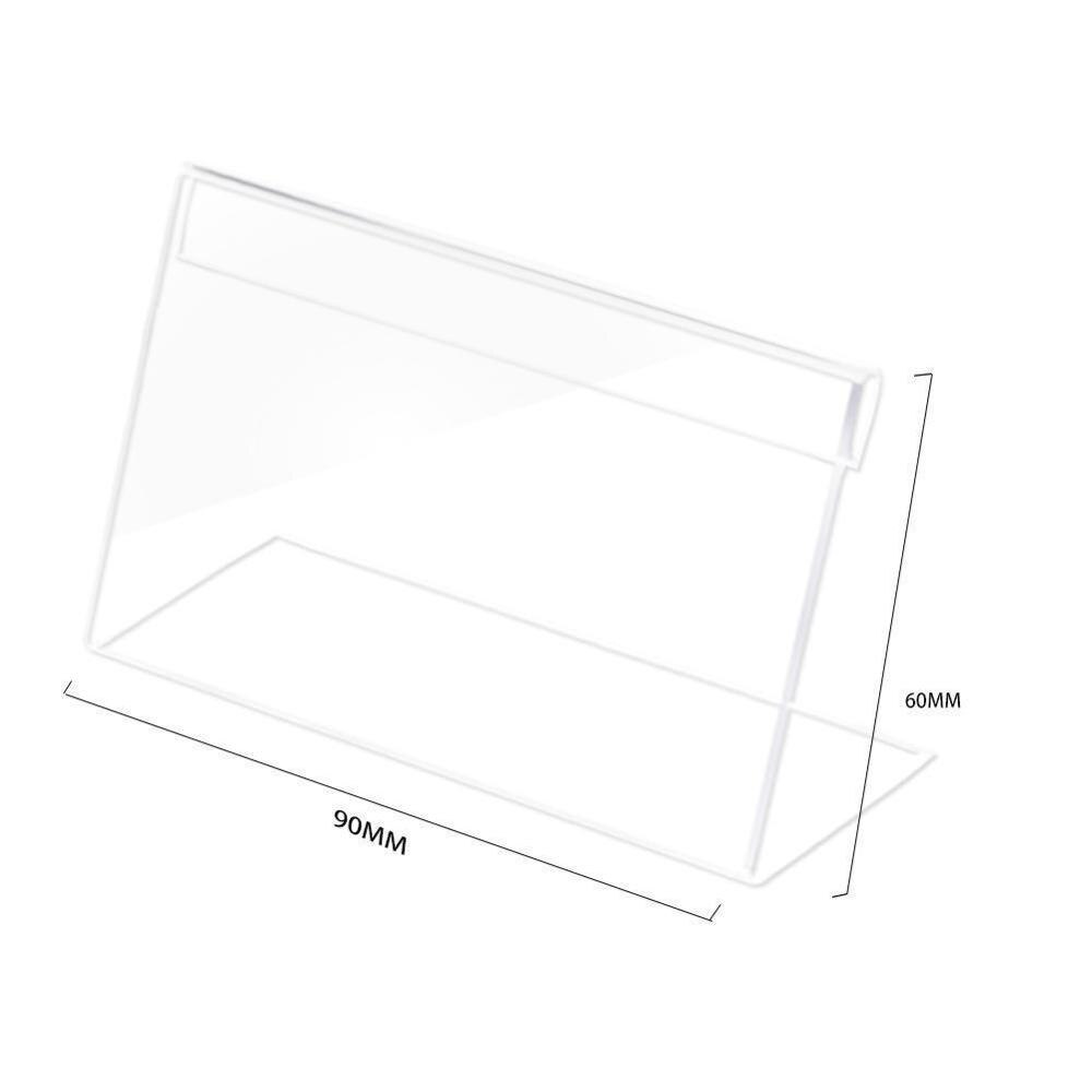 1PC 1.5mm Acrylic Clear Plastic Desk Sign Label Frame Holders Stand Card Acrylic Display Paper Frame Label Tag Holder Price Q8X6