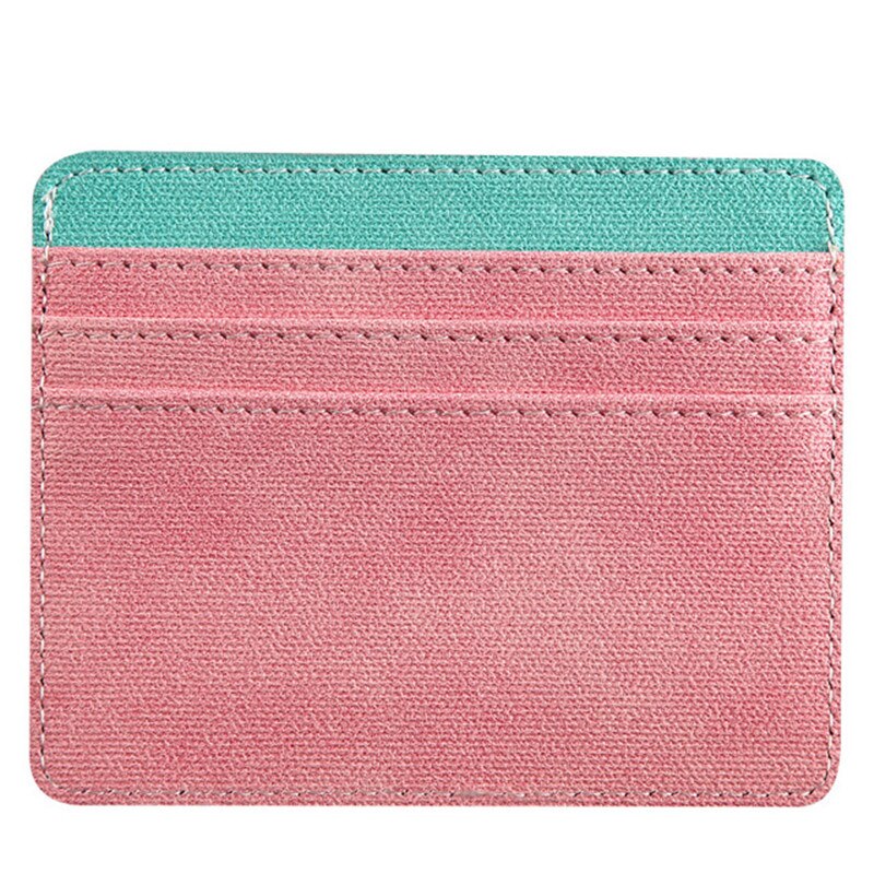 1Pc Pu Lederen Id Kaarthouder Snoep Kleur Bank Credit Card Box Multi Slot Slanke Card Case Portemonnee Vrouwen mannen Visitekaartje Cover: Roze