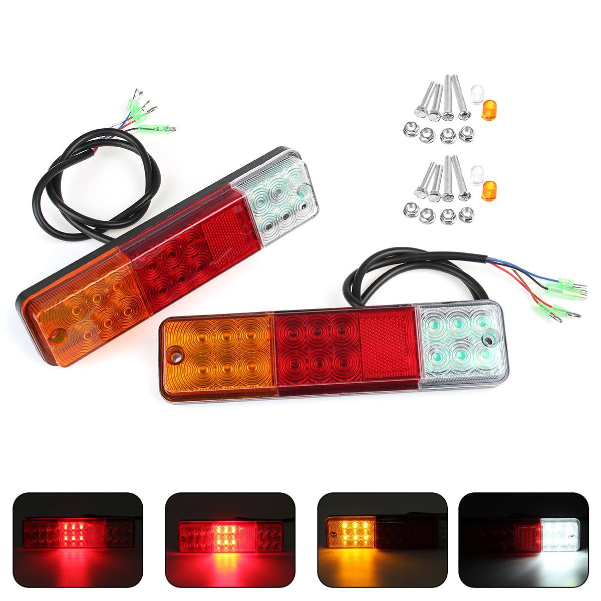 2pcs Truck Trailer Light 12V 24V LED Rear Lamp Turn Signal Lamp Indicator Running Light LED Brake Trailer Rear Light Forklift