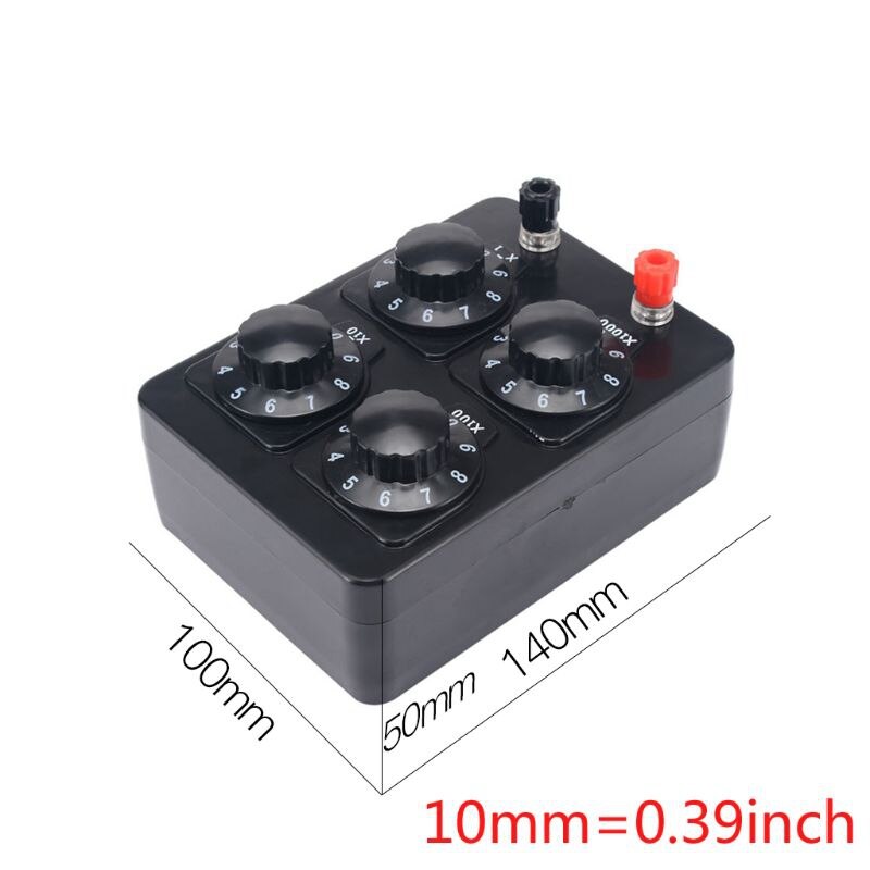 Caja de resistencia Simple de 0-9999 Ohm instrumento de enseñanza de resistencias de precisión Variable de década