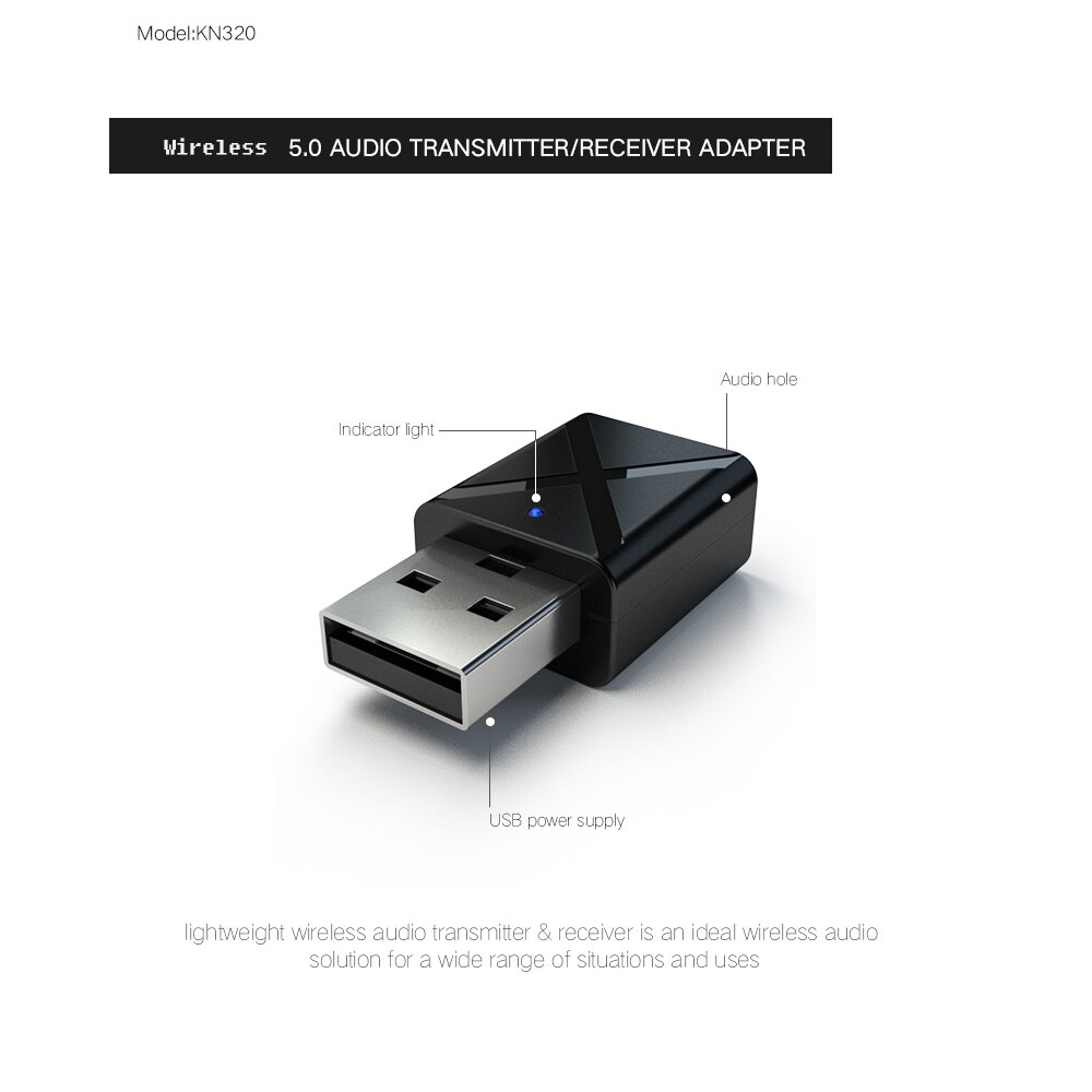 Novo bluetooth-compatível 5.0 receptor de áudio transmissor mini estéreo aux rca usb 3.5mm jack para tv pc carro kit adaptador sem fio