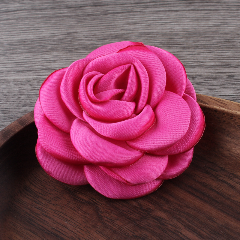 Flores de satén quemadas para el cabello, accesorios para el cabello, flores de tela Floral asadas para ramo de bodas, diademas de 10 piezas y 6CM: Blanco