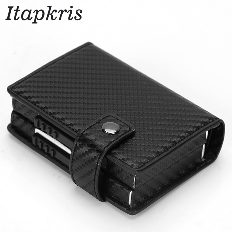 Itapkris-tarjetero para tarjetas de crédito bancarias de PU para hombre, billetera de protección de , organizador de viaje de aluminio a la