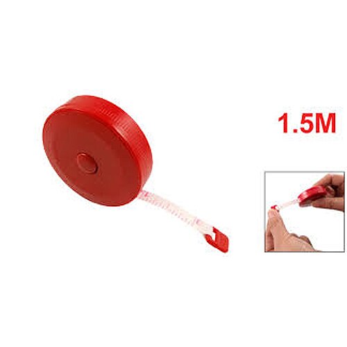 Tailor Sewing Retractable Ruler Tape Measure Red 1.5M/60"