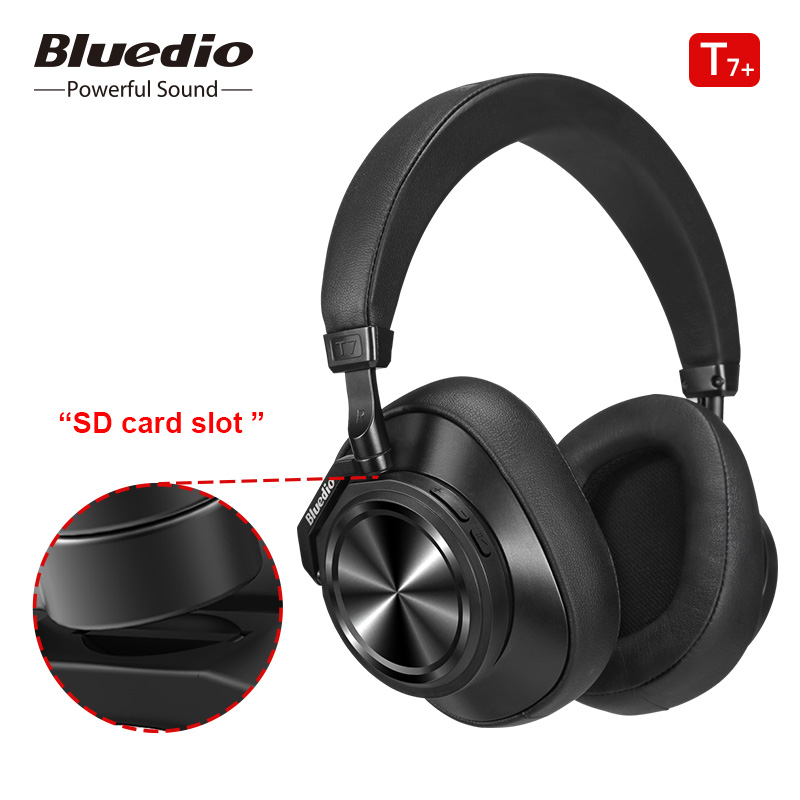 Bluedio T7 Plus Bluetooth Hoofdtelefoon Gebruiker Gedefinieerde Active Noise Cancelling Draadloze Headset Voor Telefoons Ondersteuning Sd Card Slot