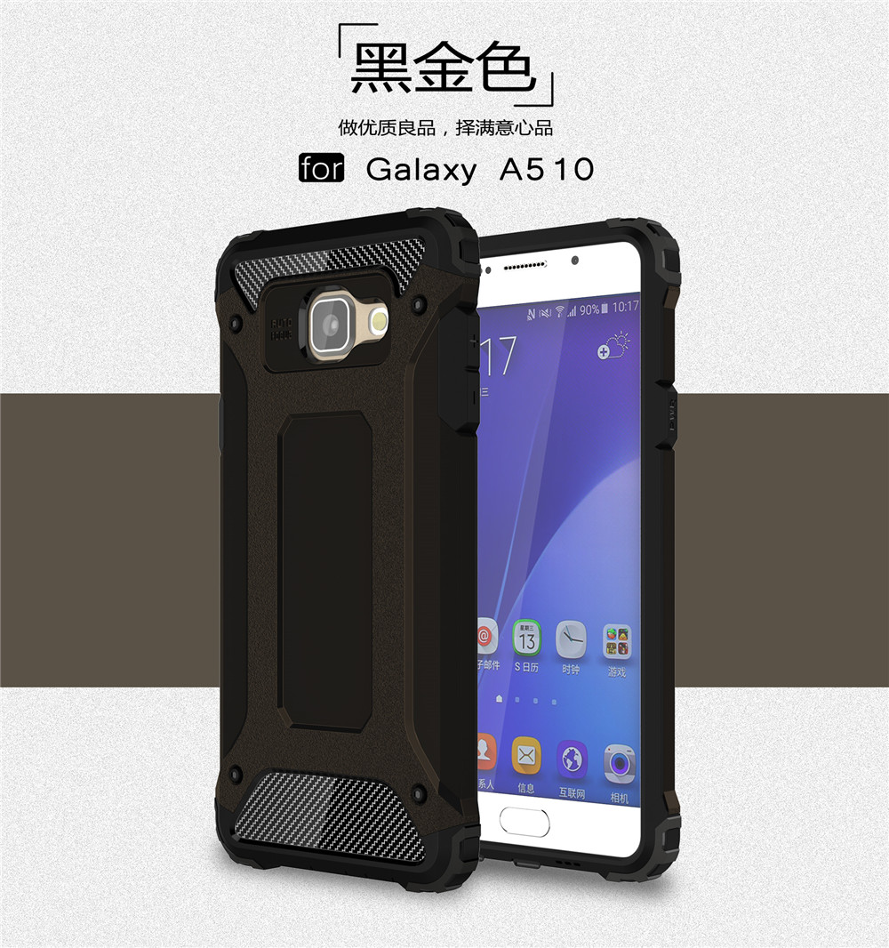 Fall Für Samsung Galaxy A5 A5 Rüstung Robuste Fall Für Fundas Samsung A5 EINE 5 A510 A520 Silikon Stoßstange Abdeckung: ABS / Black
