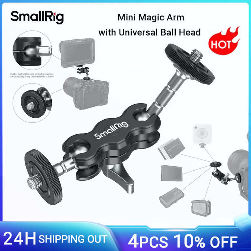 SMALLRIG-Mini Bras Magique Réglable pour Moniteur, Microphone, Lumière Vidéo LED 3238B, avec Rotule Universelle pour Touristes