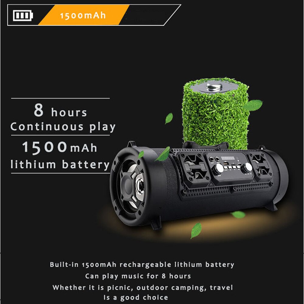 Columna portátil de 16W Altavoz Bluetooth movimiento KTV sistema de sonido 3D altavoz inalámbrico barra de sonido Subwoofer música FM Radio USB