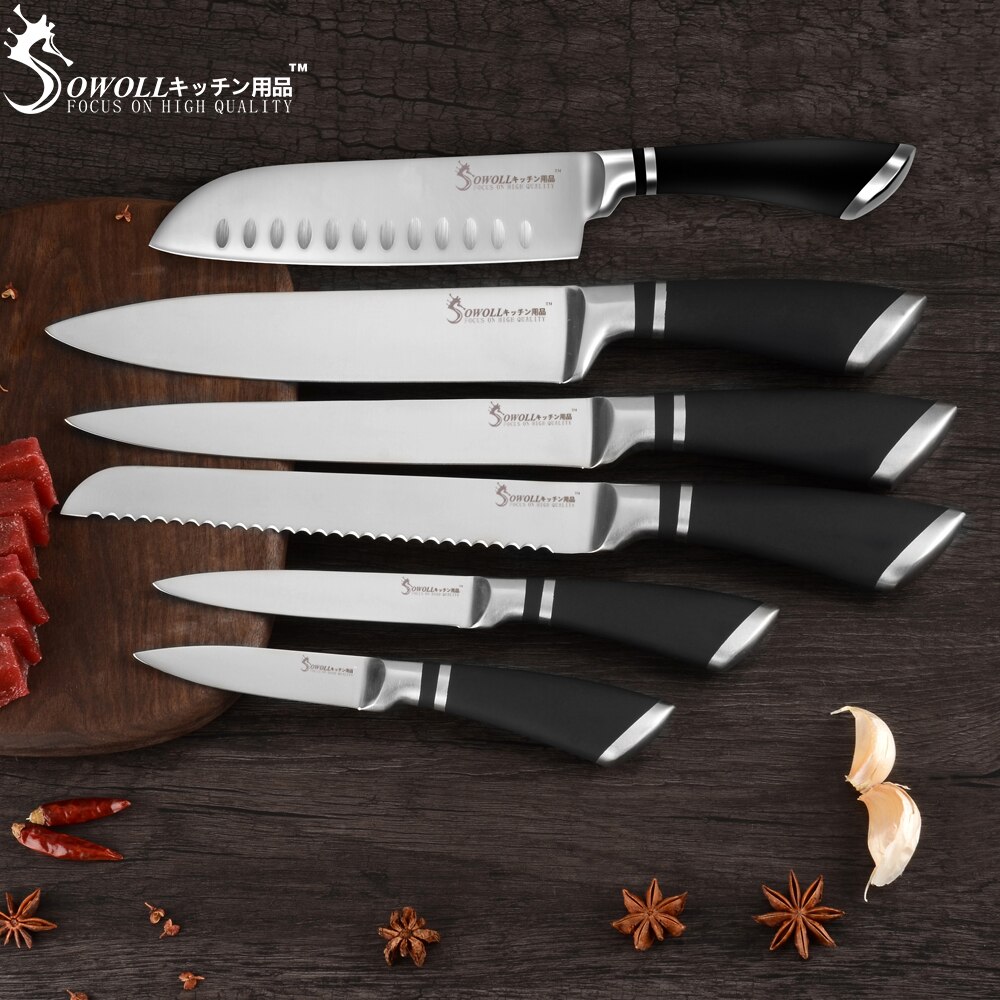 Xyj Stainless Steel Kitchen Knives Set Sharp Blade ABS+TPR Handle Knife Chopping Slicing Meat Fish Filleting Cooking Accessories