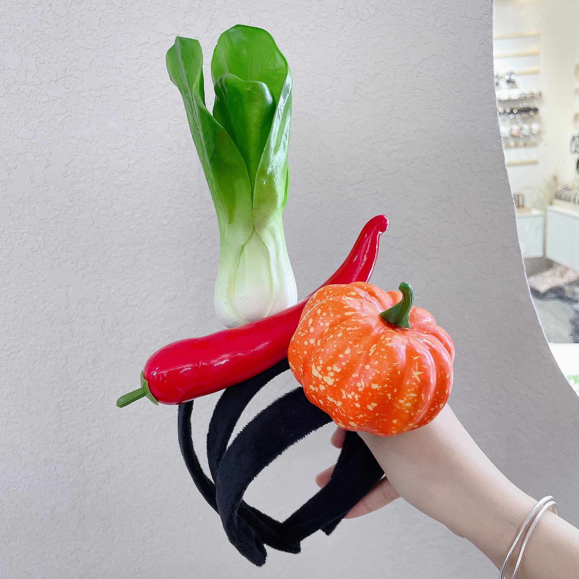 Divertido aro para el pelo tipo sándwich, diademas para frutas y verduras, diadema para de Cosplay para mujeres y niñas, tocado de felpa, accesorios para el cabello