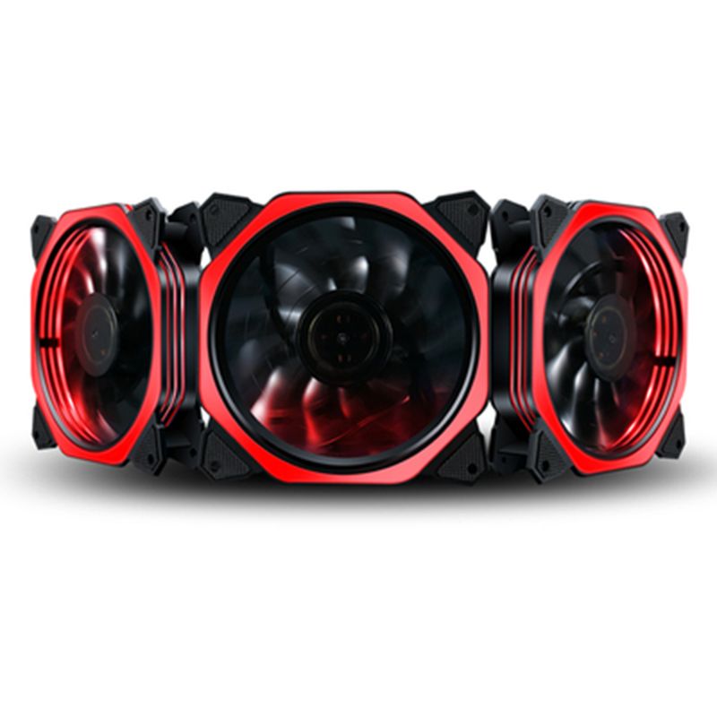 1PC 12cm Double Aperture Multi-colored Silent LED Computer Case PC Cooling Fan 12V Cooling Fan: Red