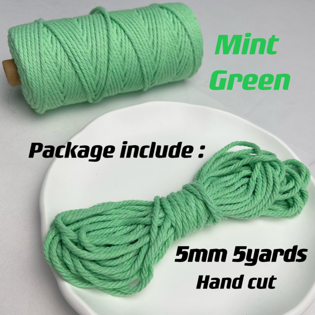 5mm Katoen Macrame Koord Gekleurde Touw Draad Macrame Materialen DIY Ambachten Gehaakte String voor Kerst Bruiloft Woondecoratie
