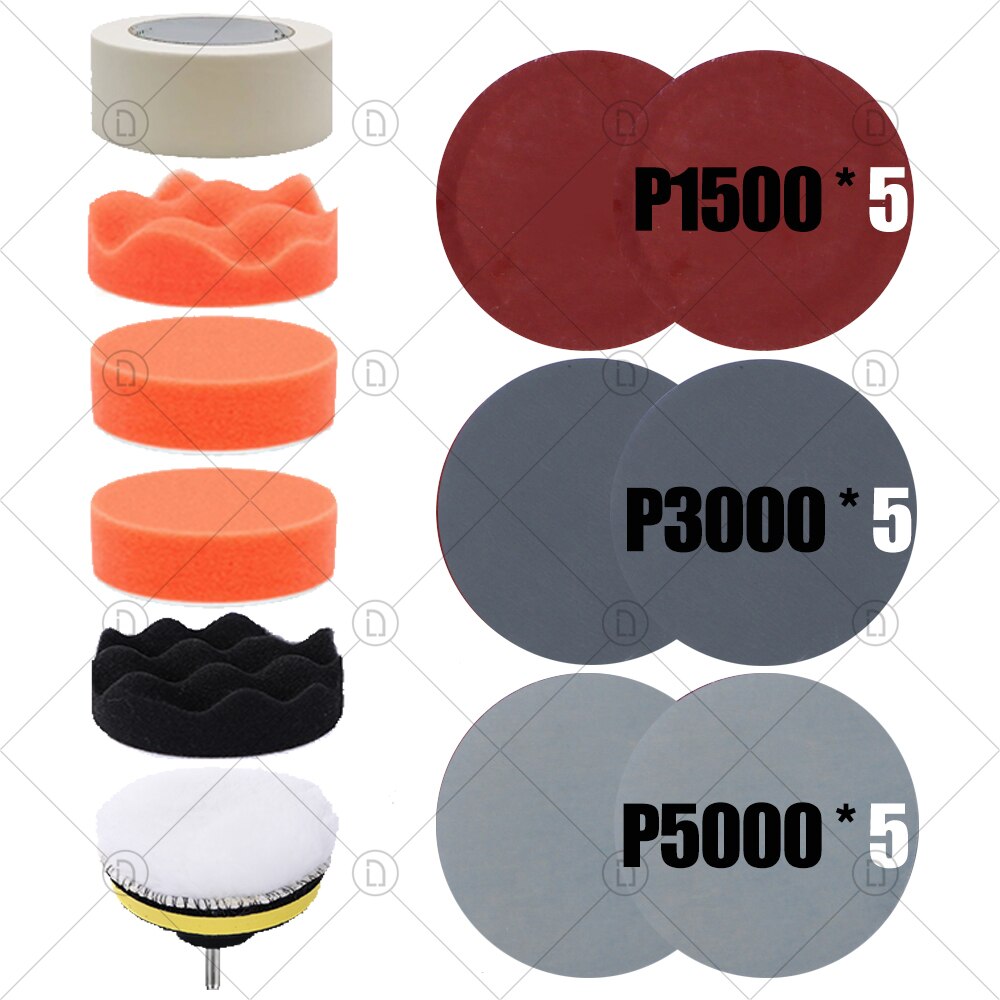 3 Inch Car Polishing Kit Polish Pad Car Polish Buffing Pad Abrasive Disc Sponge Foam Pads Polisher For Headlight Refurbish: 13