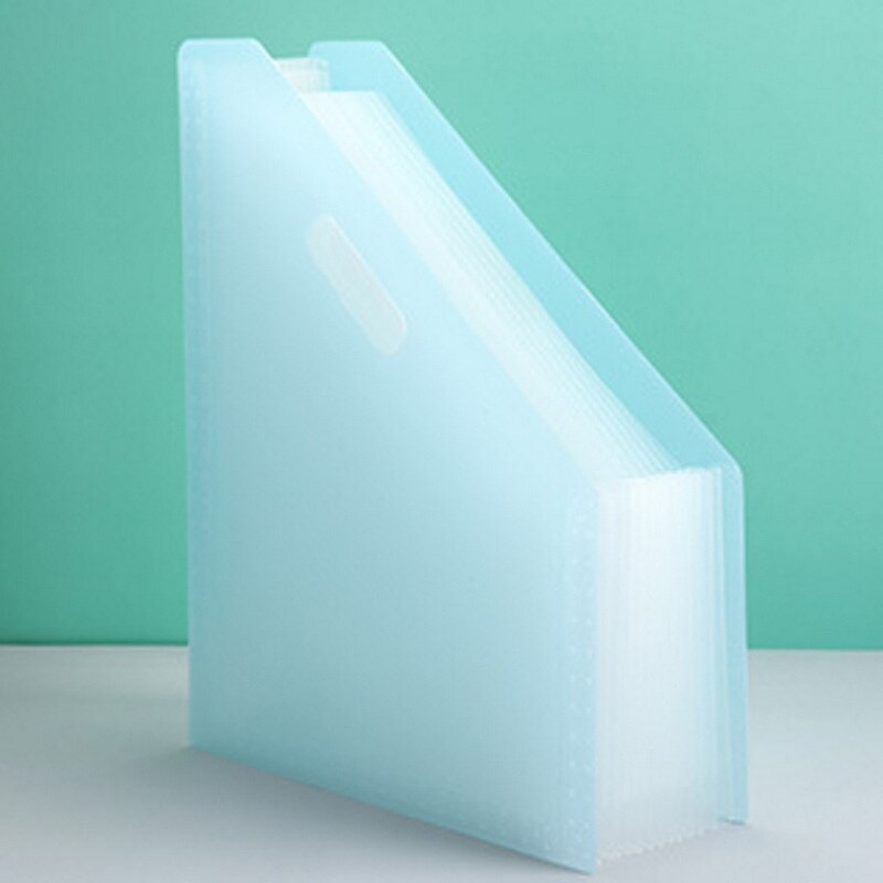 Desk File Folder Document Paper Organizer Storage Holder Multilayer Expanding Box School Office Stationery: Blue