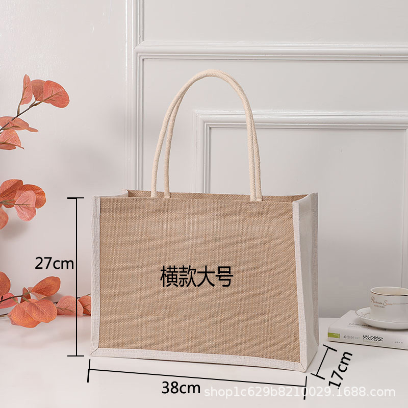 Bolsa de compras de lona, bolsos portátiles ecológicos de hombro, bolsa de almacenamiento de algodón, bolsa de comestibles de arpillera, rápido, bolso de arpillera: Caqui oscuro