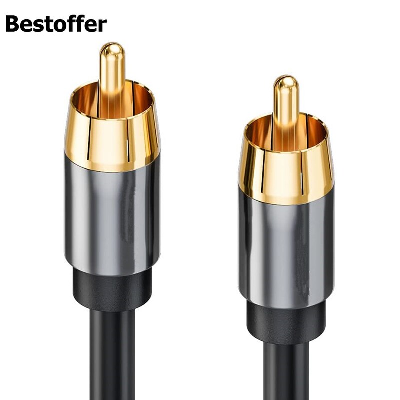 Cable Coaxial de Audio Digital HIFI, conector RCA macho a macho, 75Ω, SPDIF, Subwoofer, Lotus Line