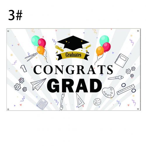 Graduation Backdrop Class of Congrats Grad Caps Background Party Decoration: 3