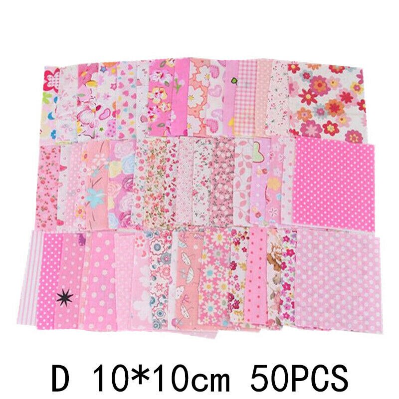 50 Stks/set 10*10Cm Vierkante Bloemenprint 100% Katoen Stof Patchwork Doek Craft Naaien Kleding Handgemaakte Materiaal Diy accessoires