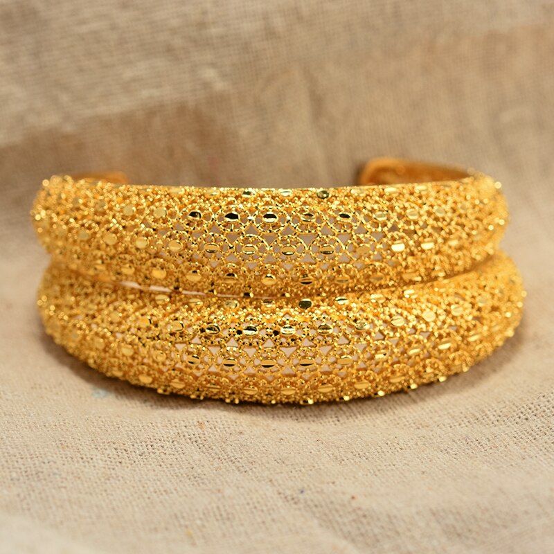 africain/arabe or couleur fleur bracelets pour les femmes élastique réglable ouvert Bracelet pour les femmes de fête de mariage