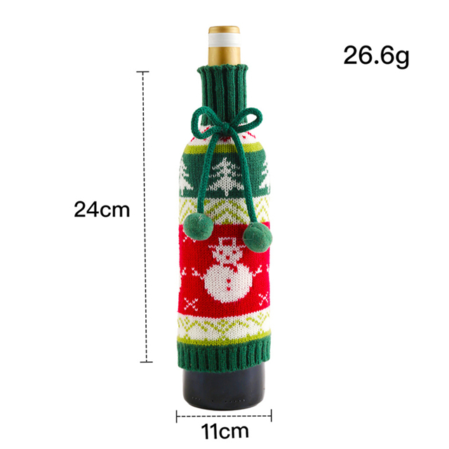 haar Ball Bogen Wein Flasche Hülse Elch Alten Mann Schneemann Gestrickte Rotwein Hülse Dekoration Ornamente: T3
