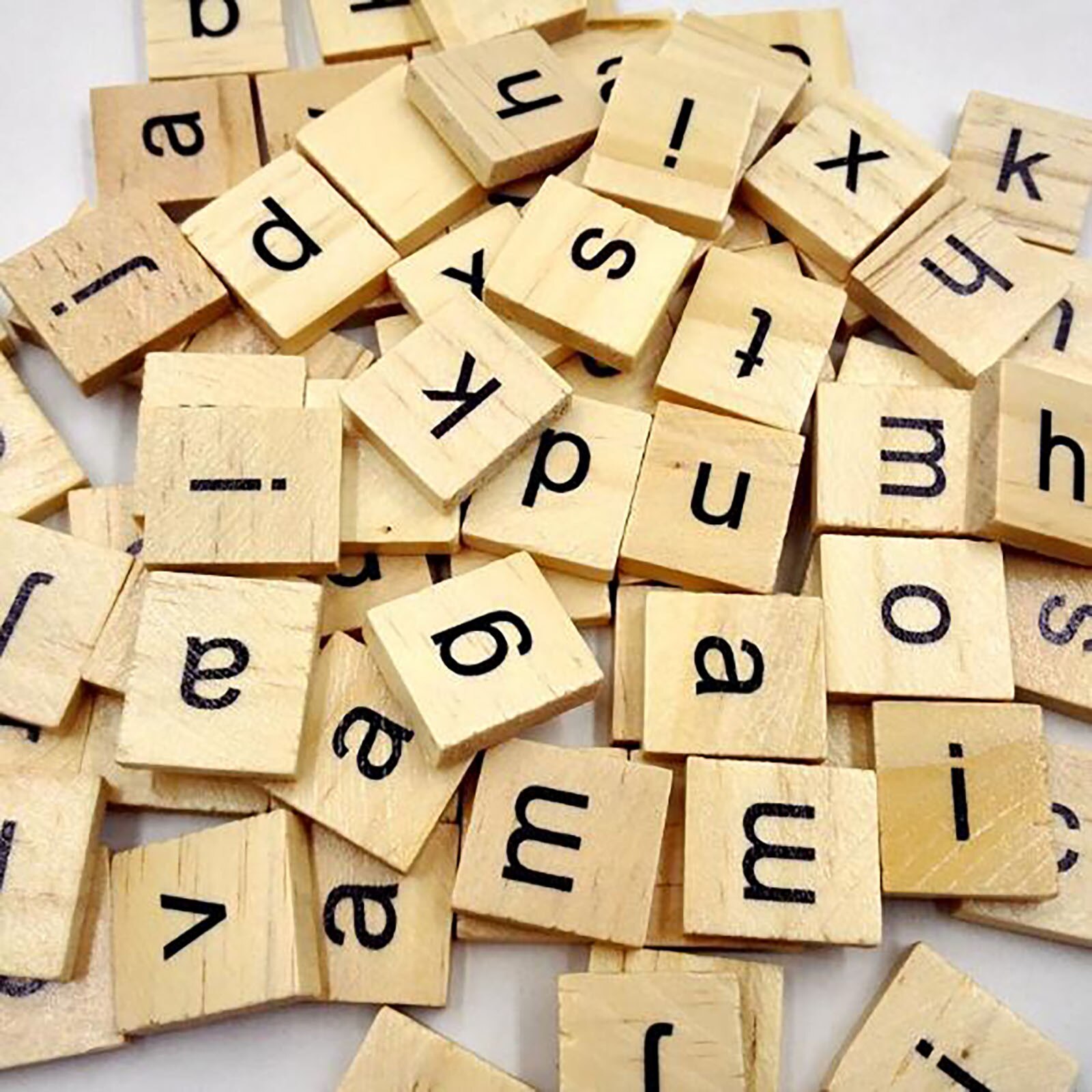 26 Letters English Words Wooden Letters Alphabet Tiles Black Scrabble Letters Wood Crafts Early Educational Toys For Baby