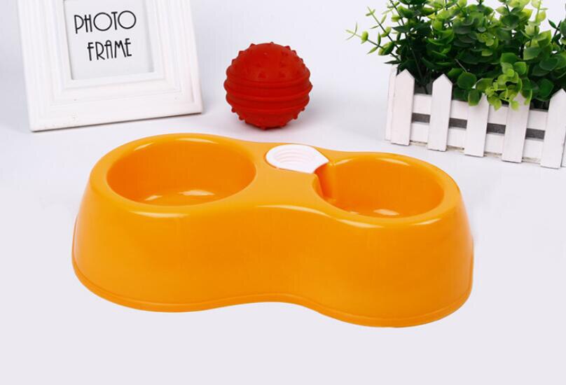 HIPET Dual Port Dog Cat Drinking Feeding Feeder Bowl Plastic Automatic Water Dispenser Pet Feeder Bowls Supplies: Yellow