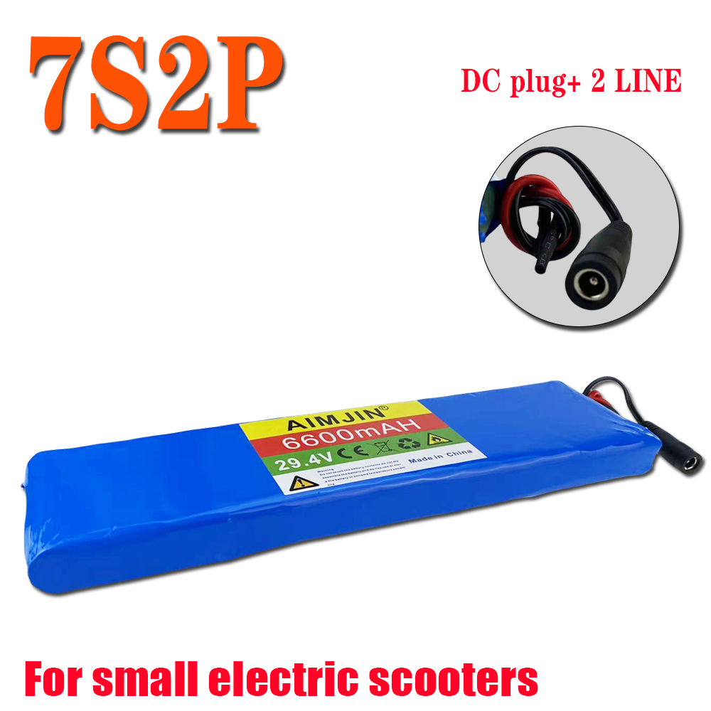 24v 6600mah 7s2p 18650 lithium-ion rechargeable battery 29.4v 6600mah battery pack: PURPLE