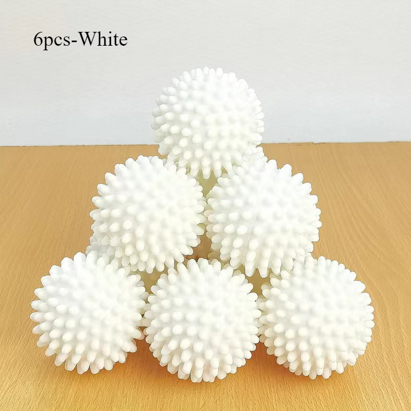 Anti-wrap laundry ball round pure white magic cleaning drum washing machine laundry dryer balls washing machine cleaner: Ivory