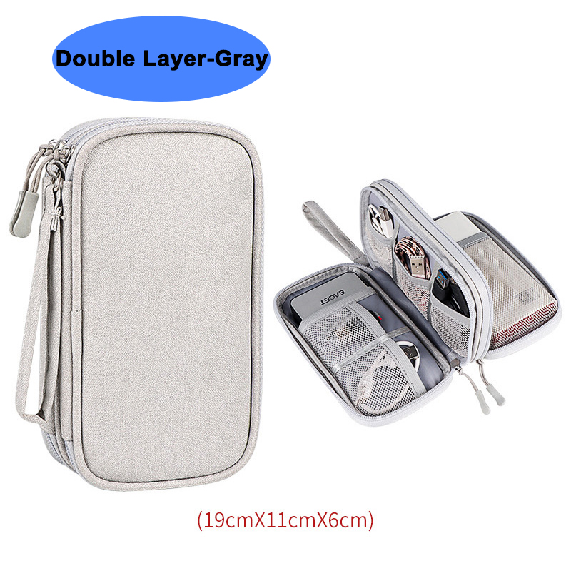 Waterproof Carrying Pouch Electronics Organizer Bag Travel Bag Universal Cable Organizer Electronics Storage Bag Accessories: jaune clair